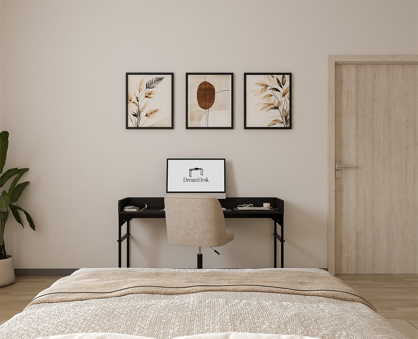 DreamDesk Midnight Black Luxe tafel voor over het bed 140