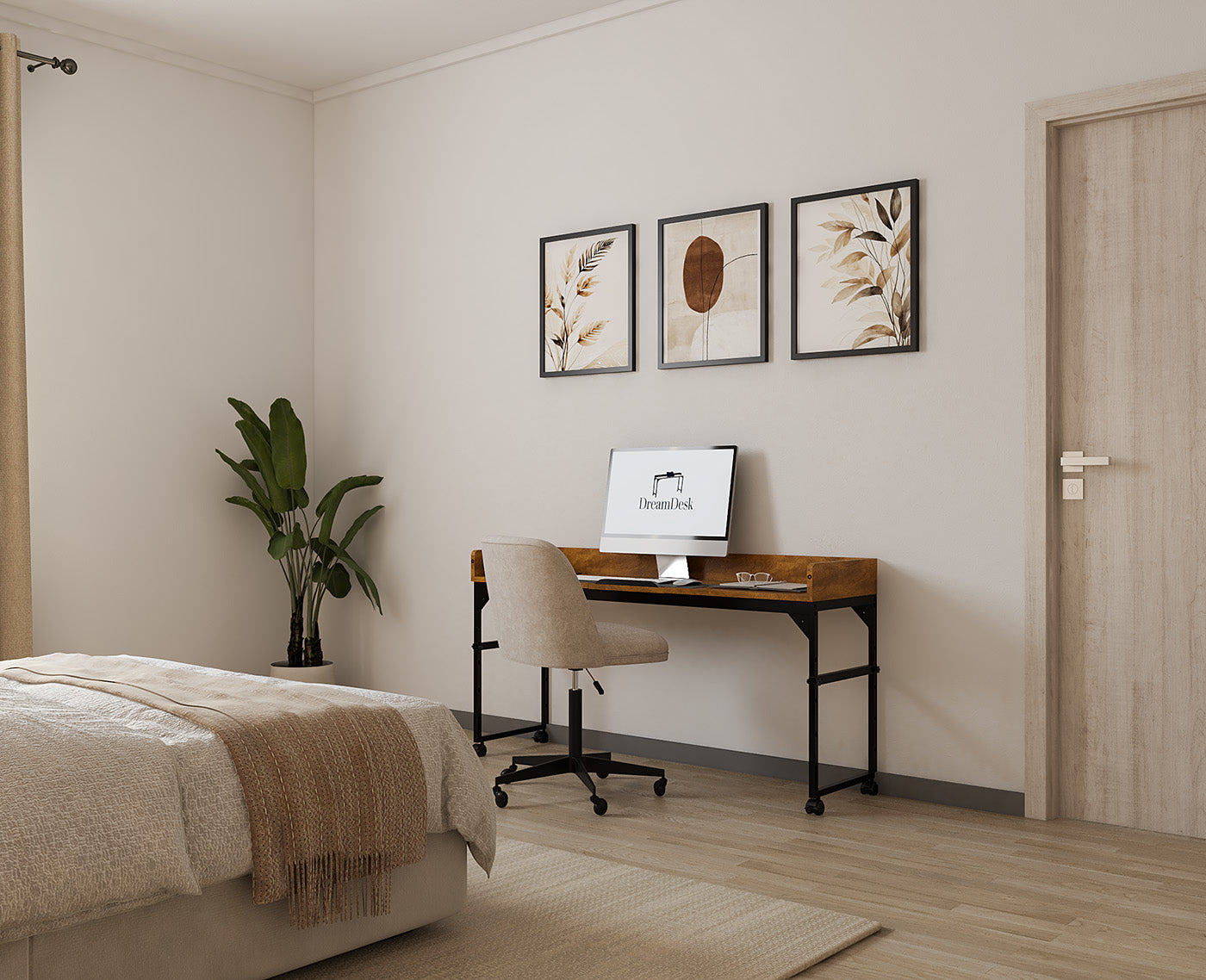 DreamDesk Espresso Brown Luxe tafel voor over het bed 140