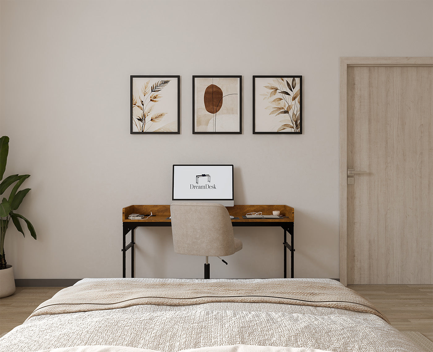 DreamDesk Espresso Brown Luxe tafel voor over het bed 140