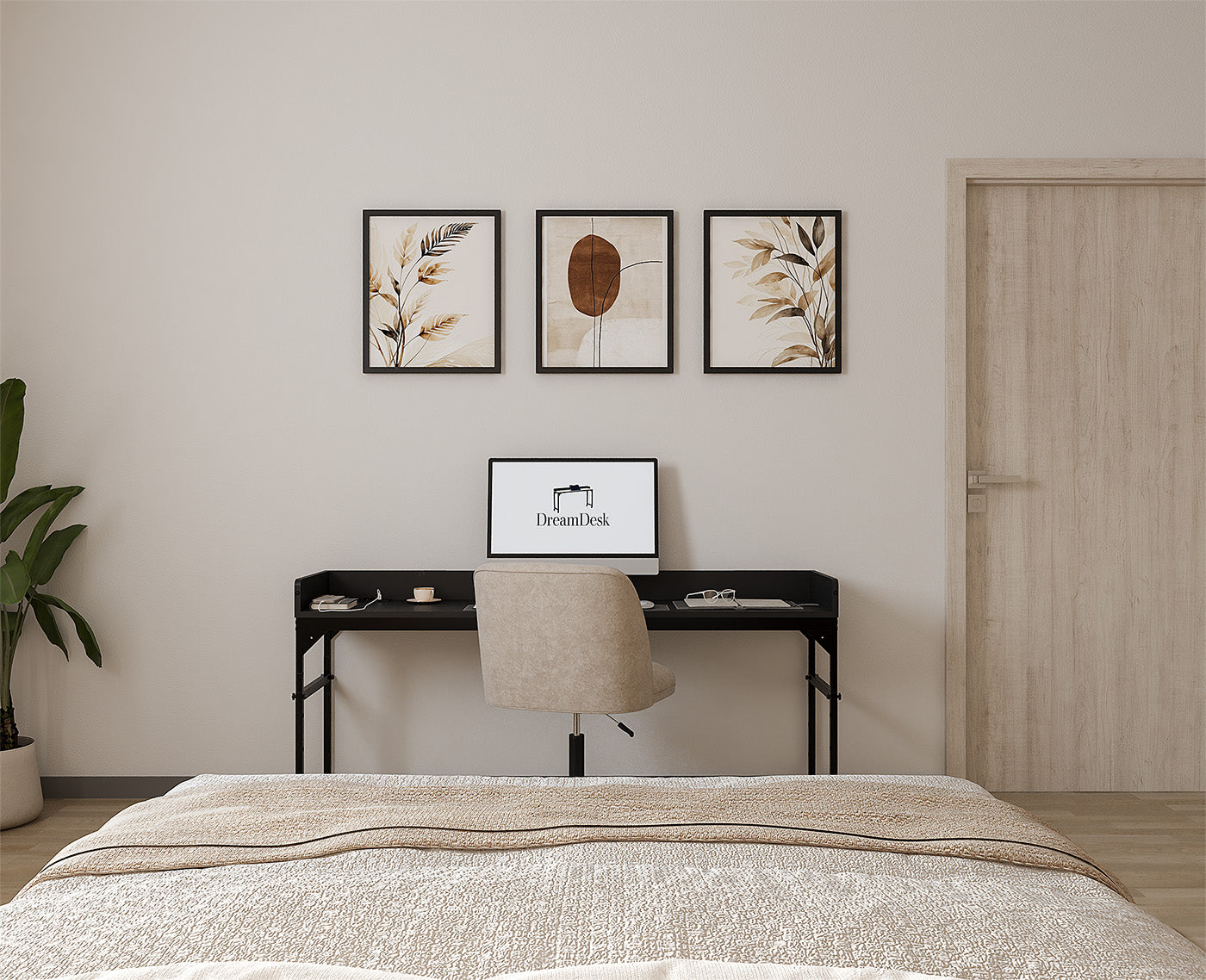 DreamDesk Midnight Black Luxe tafel voor over het bed 160