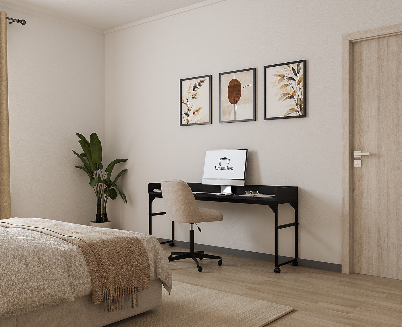 DreamDesk Midnight Black Luxe tafel voor over het bed 160