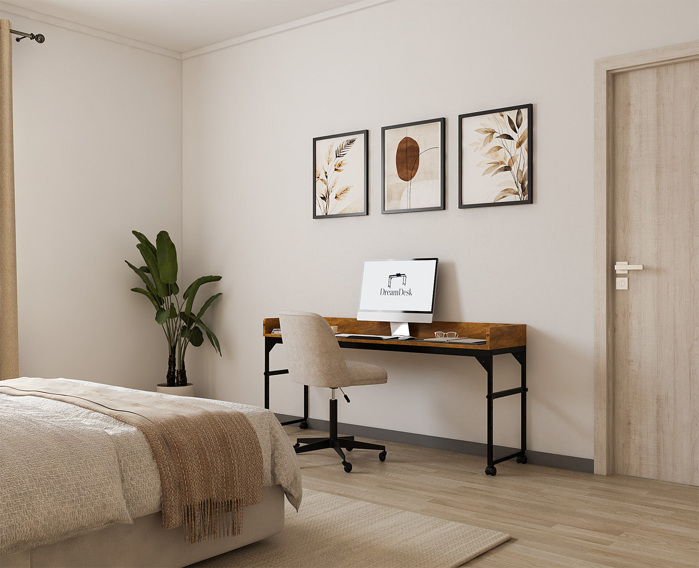 DreamDesk Espresso Brown Luxe tafel voor over het bed 160