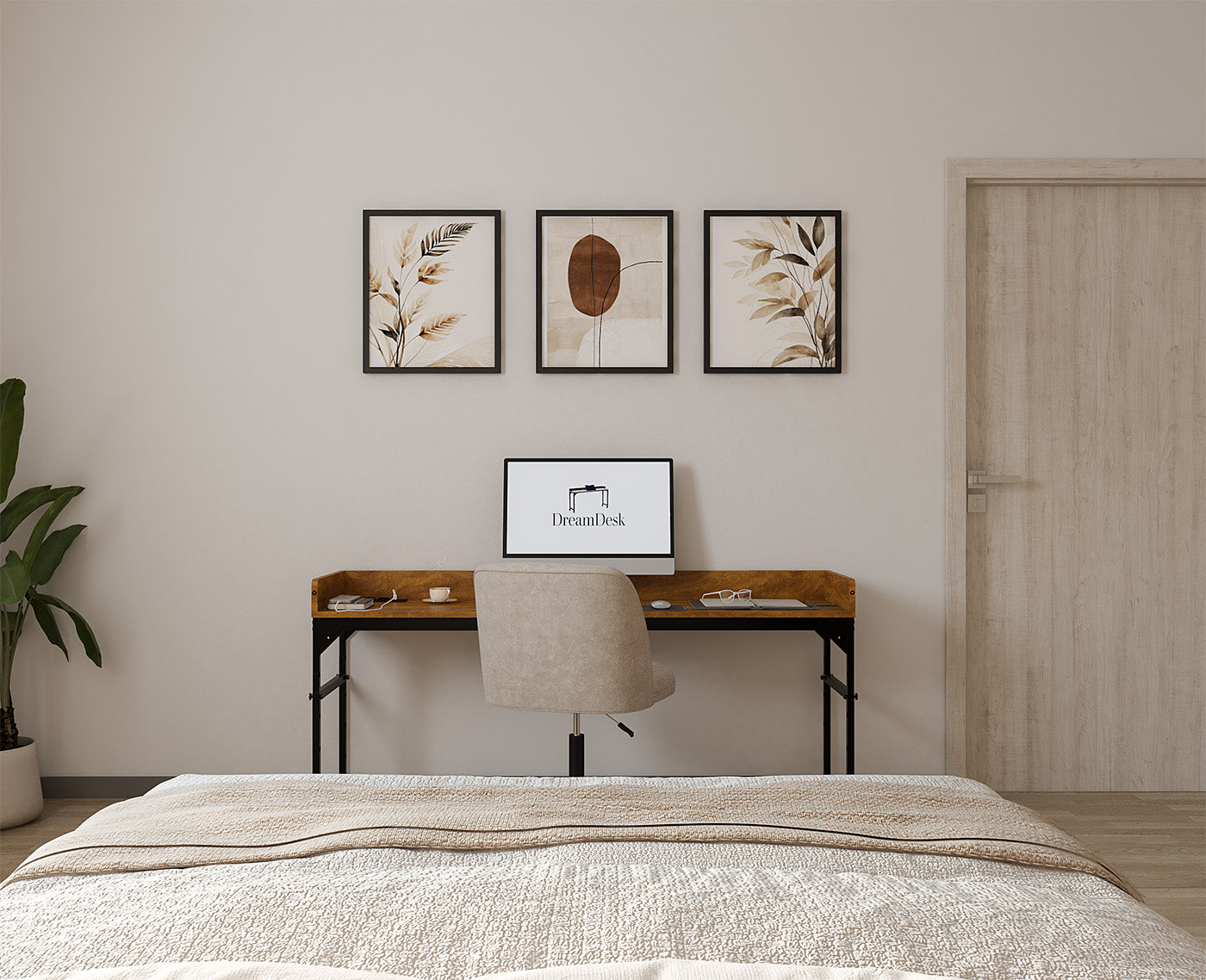 DreamDesk Espresso Brown Luxe tafel voor over het bed 160