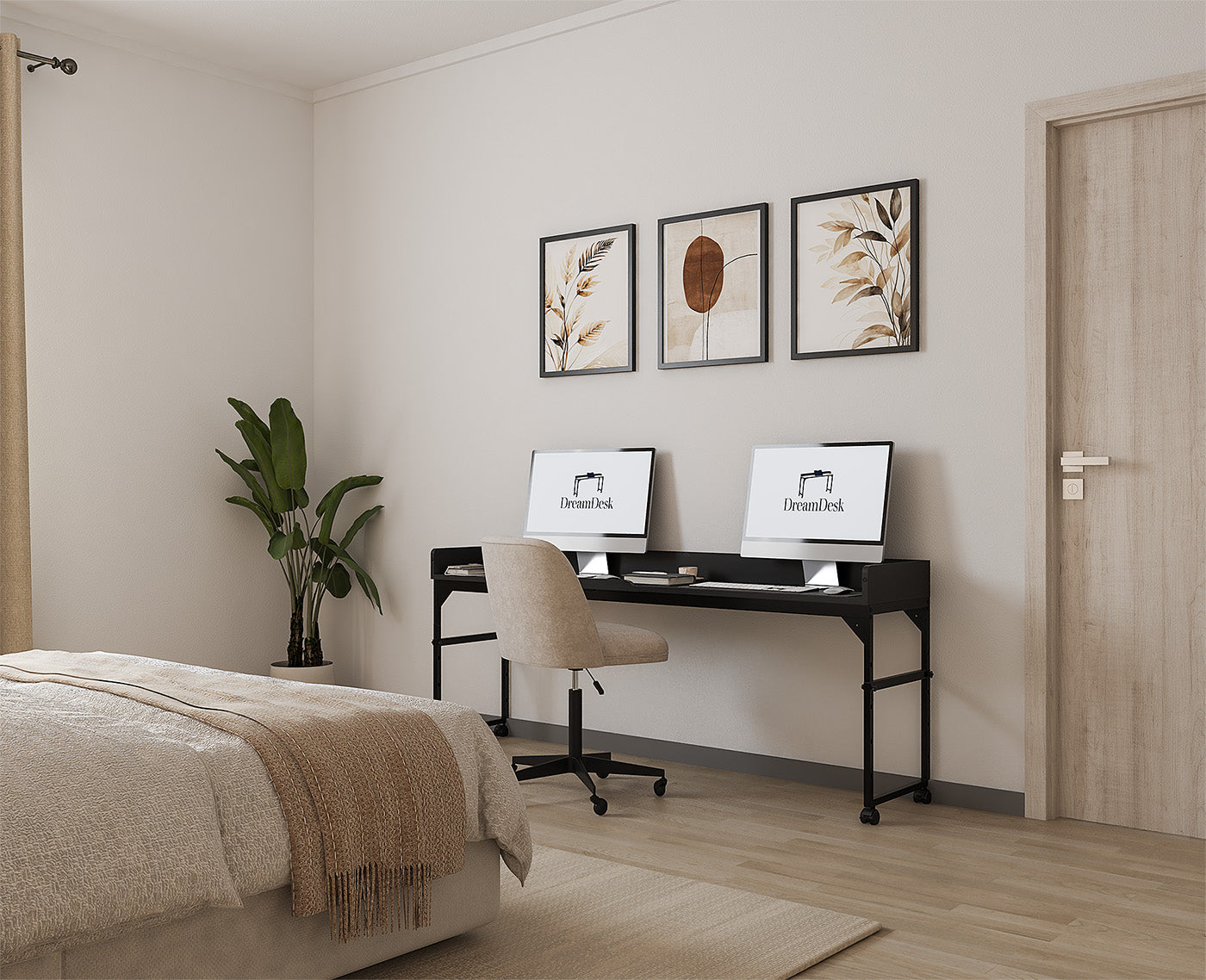 DreamDesk Midnight Black Luxe tafel voor over het bed 180