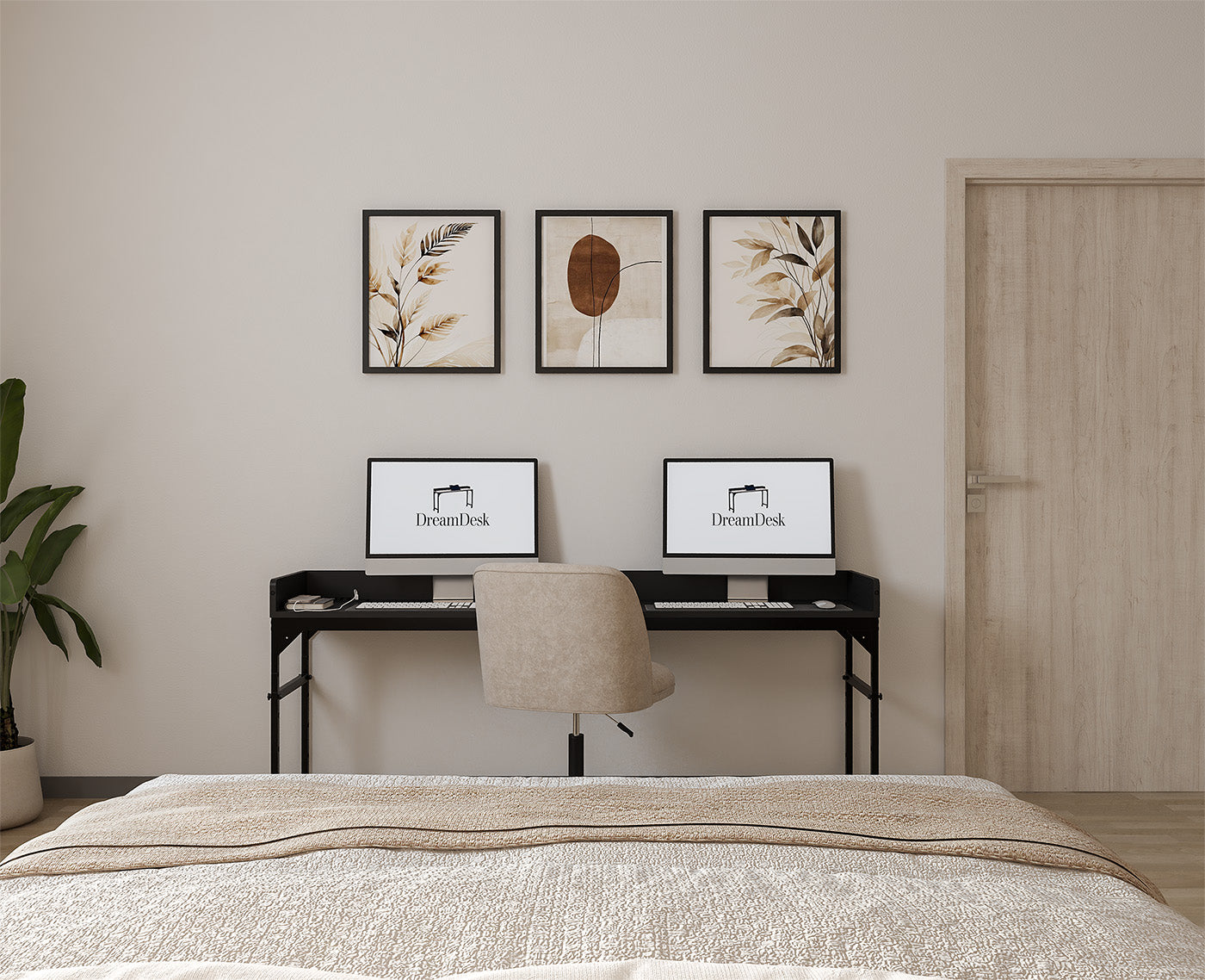 DreamDesk Midnight Black Luxe tafel voor over het bed 180