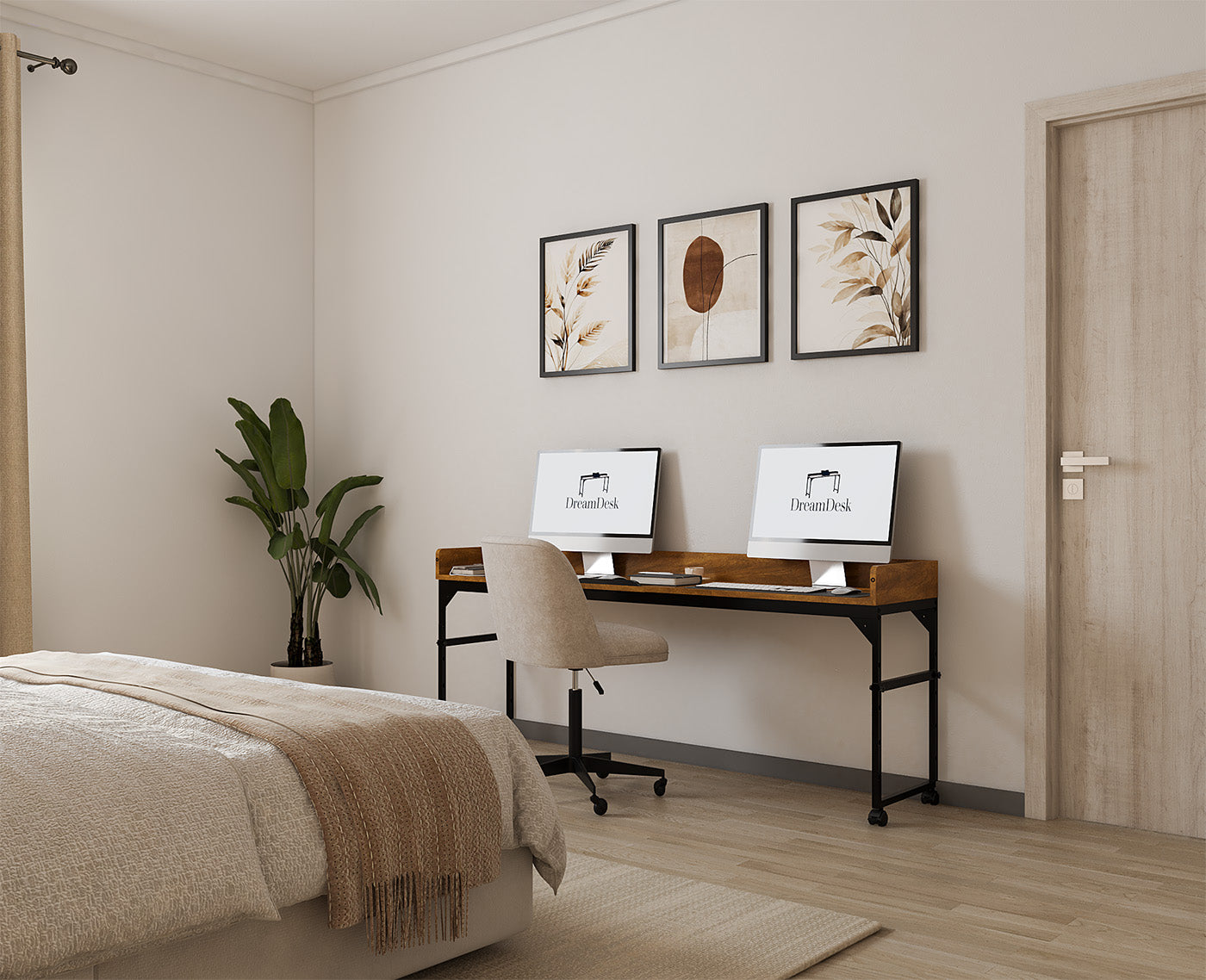 DreamDesk Espresso Brown Luxe tafel voor over het bed 180