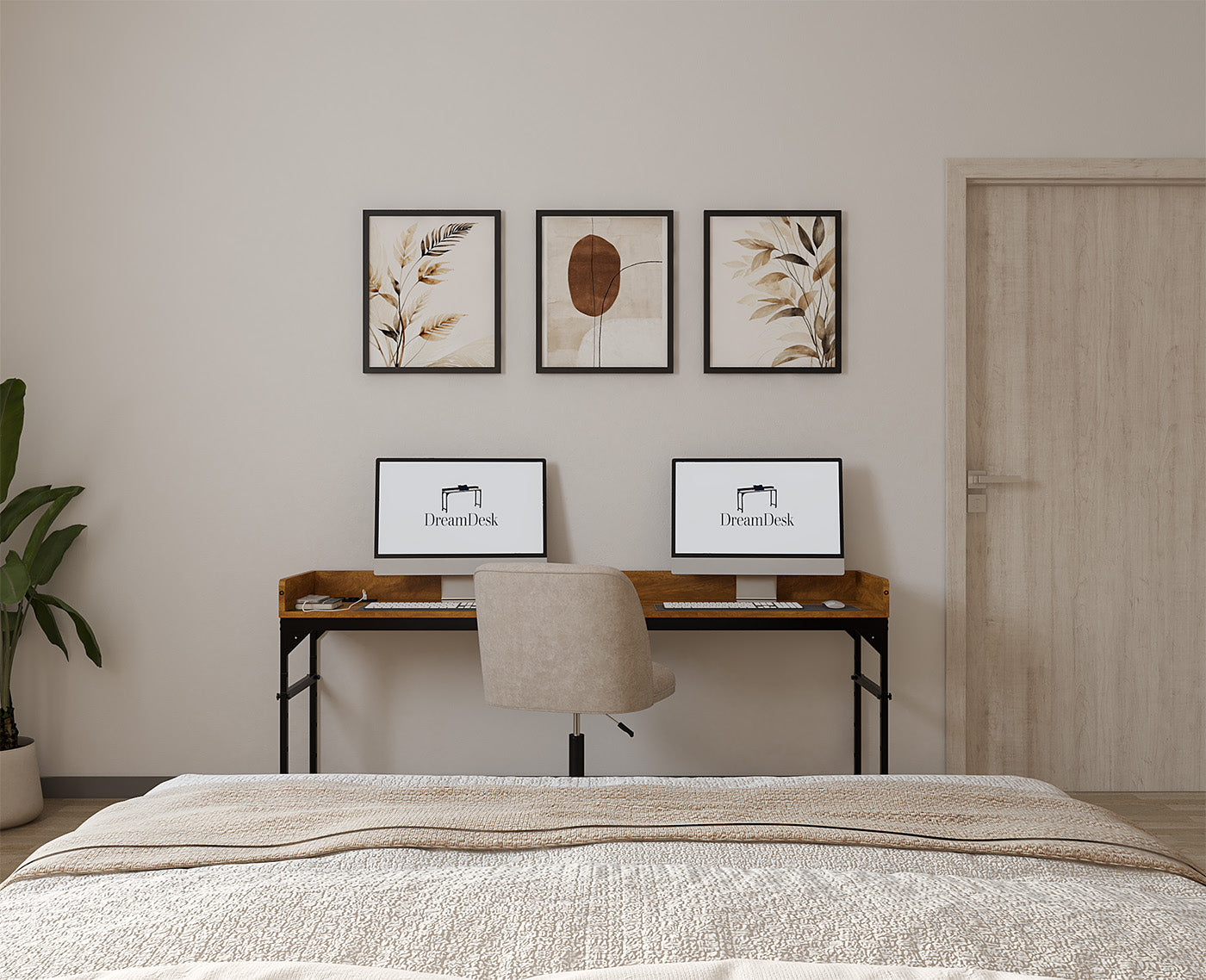 DreamDesk Espresso Brown Luxe tafel voor over het bed 180