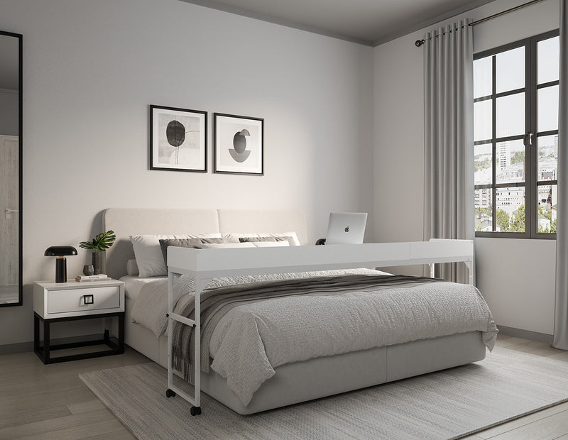 DreamDesk Arctic White Luxe tafel voor over het bed 213