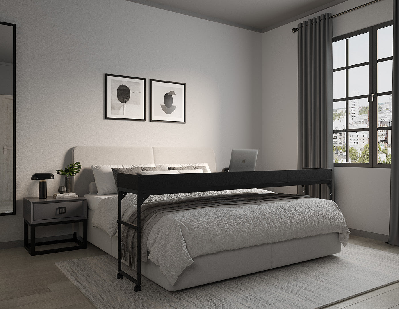 DreamDesk Midnight Black Luxe tafel voor over het bed 213