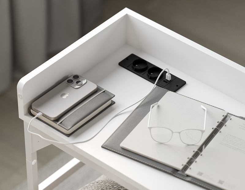 DreamDesk Arctic White Luxe tafel voor over het bed 213
