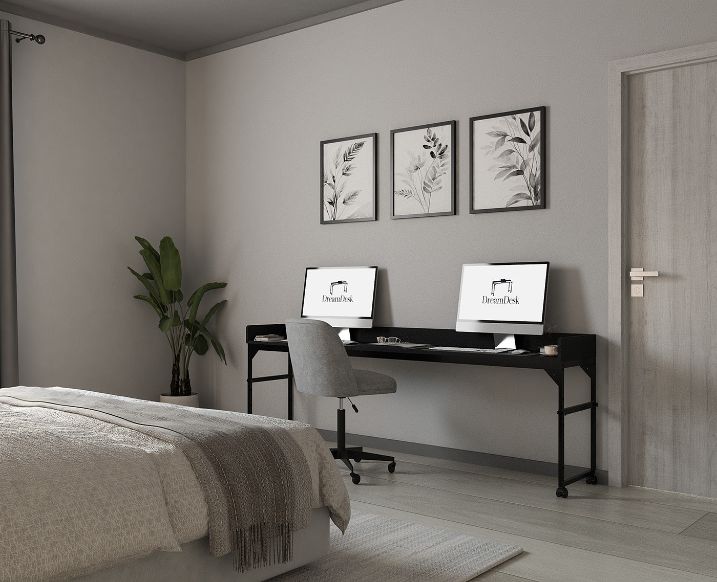 DreamDesk Midnight Black Luxe tafel voor over het bed 213