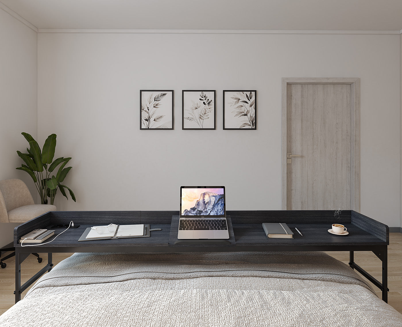 DreamDesk Silver Slate Luxe tafel voor over het bed 213