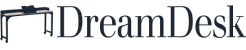 DreamDesk logo in strak wit lettertype voor website header